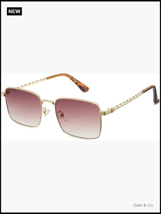 Designer Inspired Metal Knot Square Sunglasses UV400 Protection Unisex main image 5